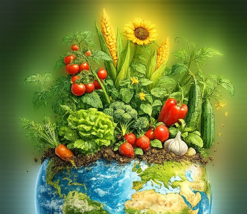 la tierra con cultivos